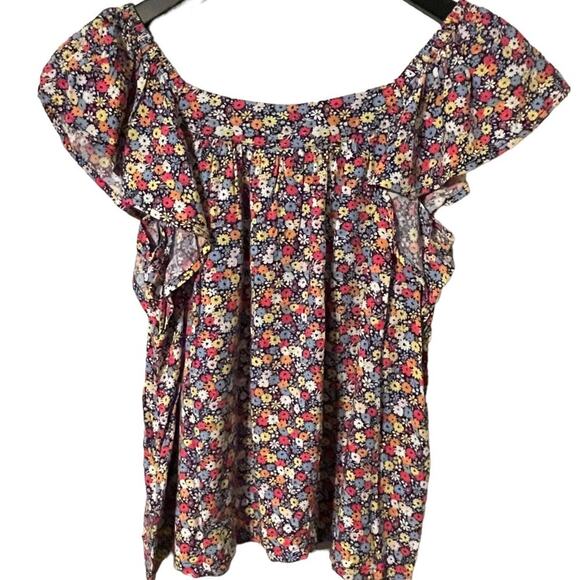 Gap Kids NWT Floral Flutter Sleeve Blouse Size 14/16 - Picture 4 of 7